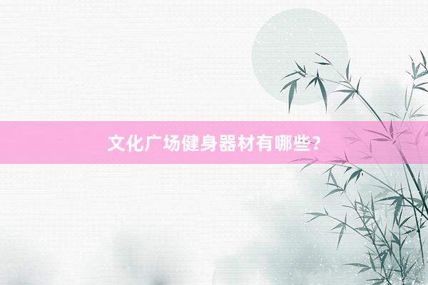 文化广场健身器材有哪些？